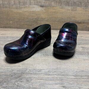 Dansko XP Multicolor Patent Leather Clogs Women's Size EU 38